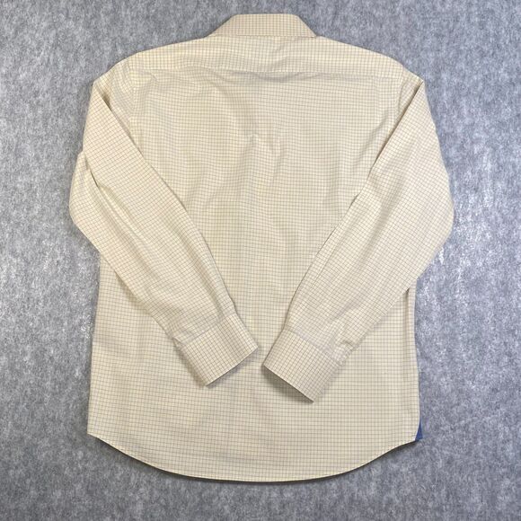 Levinas Showcase Tailored Fit Long Sleeve Button Up Shirt XL French Cuffs Yellow - Picture 2 of 8